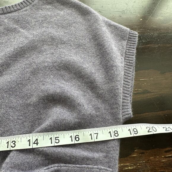 NWT Black goat Cashmere Dress Lilac Gathered Waist Knee Length Sweater Dress L - Picture 9 of 13